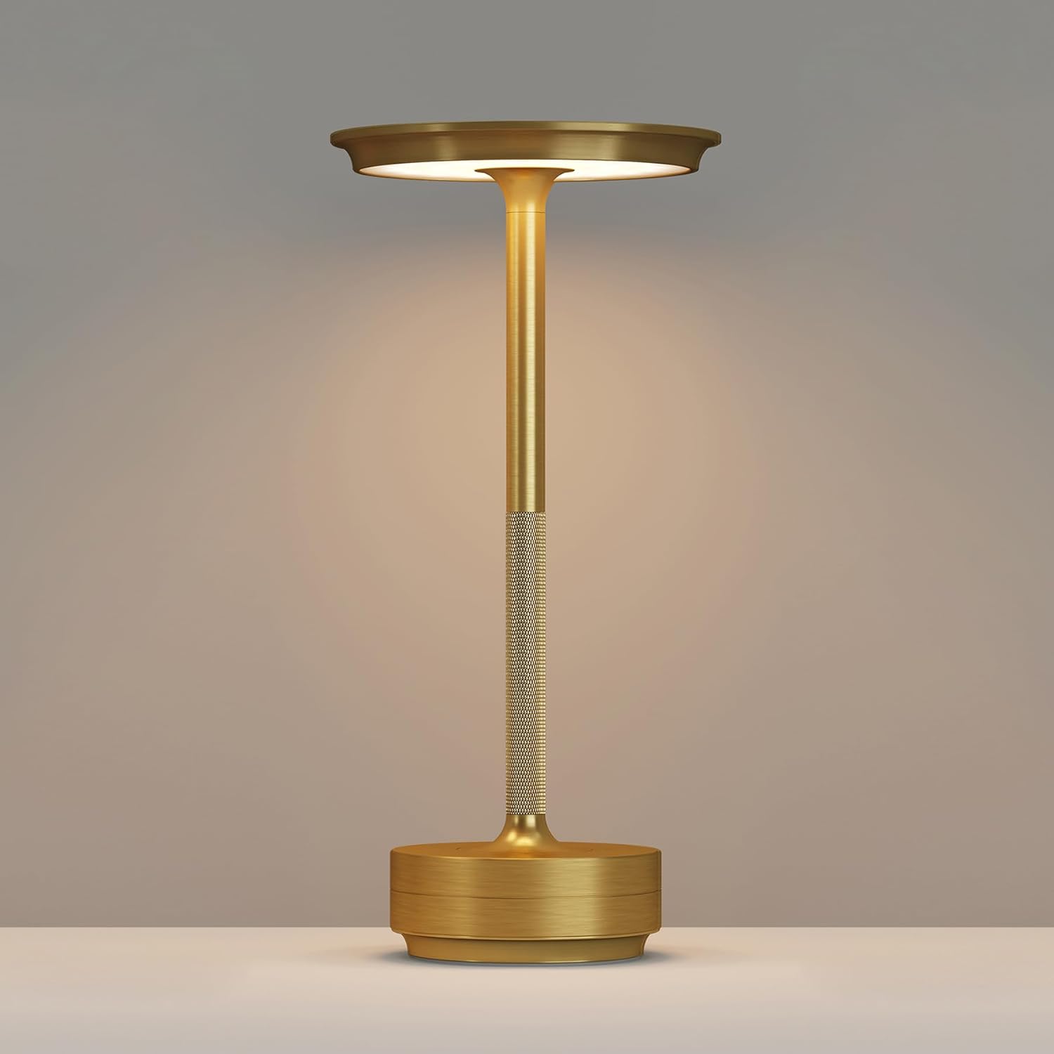 Rechargeable Cordless Table Lamps,Portable 5000mAh Table Light Touch 3 Color Stepless Dimming Battery Powered LED Table Lamp for Restaurant/Bars/Outdoor Party/Camping(Gold)