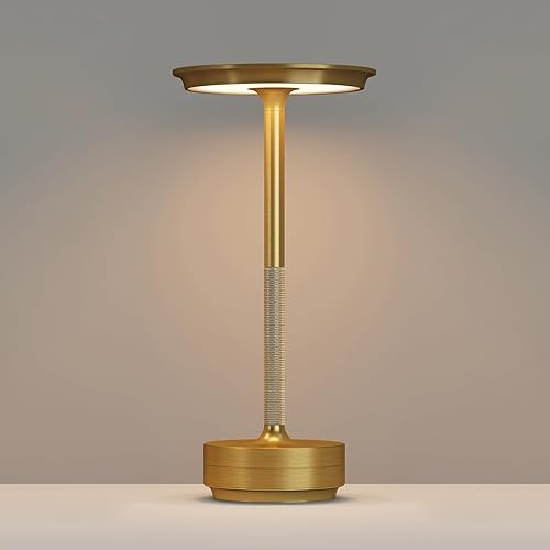 Lámparas de mesa inalámbricas recargables, portátil de 5000 mAh, luz táctil de 3 colores, atenuación continua, funciona con pilas, lámpara de mesa