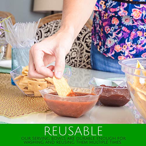 Plasticpro Disposable Square Serving Bowls, Party Snack Or Salad Bowl, Plastic Clear Or White Pack Of 4 (16 Ounce, Clear) #TOP3