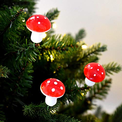 ABOOFAN 24 peças, pequeno cogumelo árvore de Natal, enfeite para decoração de Natal para festa em ca