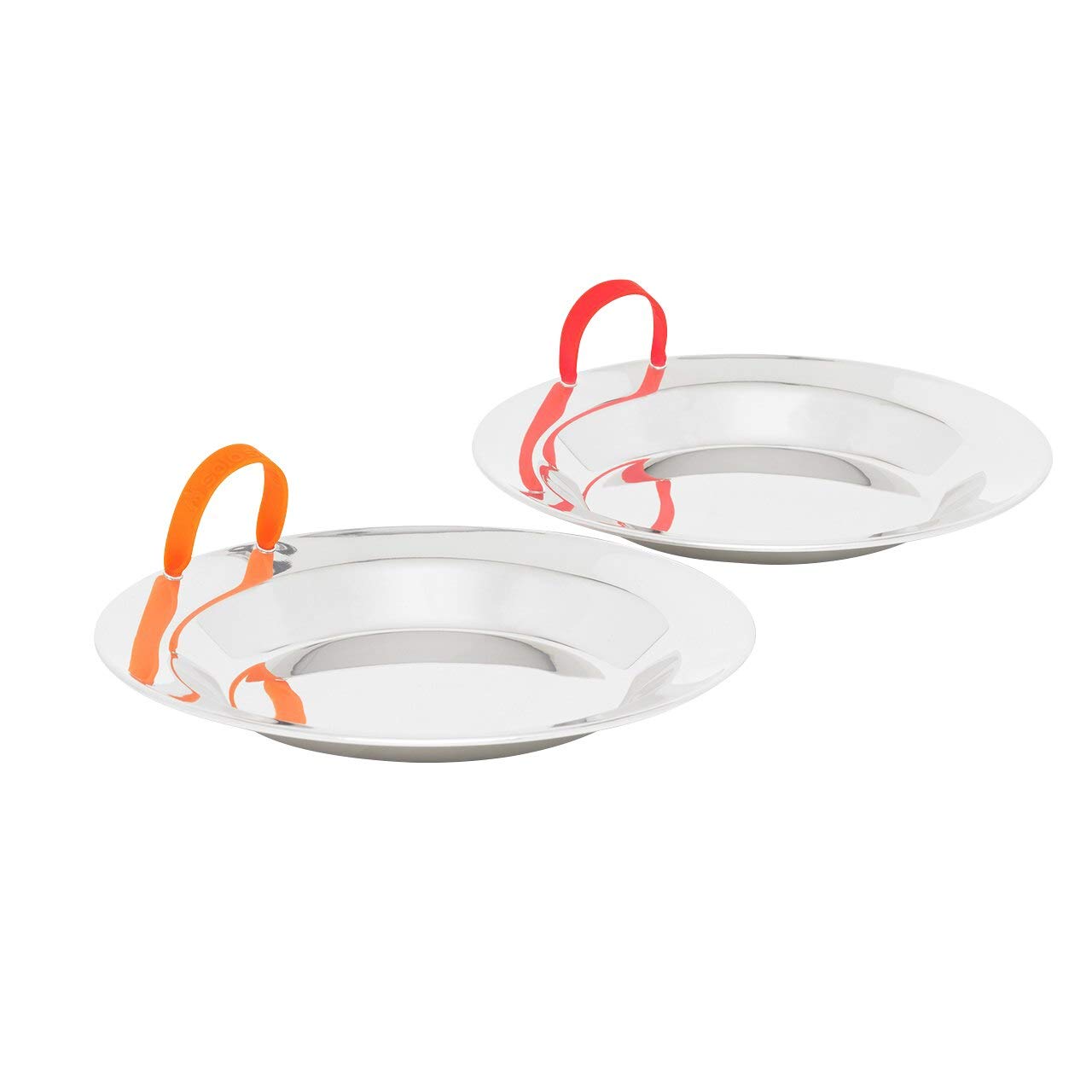 Solo Stove Flex Strap Plates (2 Plate Set) - Stainless Steel Plate Set of Plates with 4 Flex Straps | 8 Inch Stainless Steel Plate Dinnerware Set | Stacking Dish Set Plates for Hiking and Camping