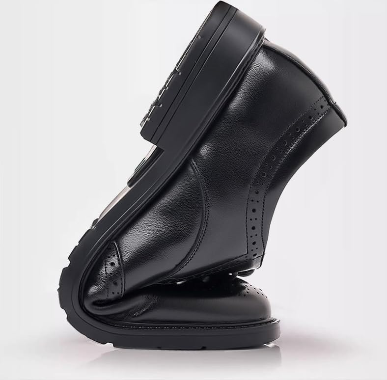 Men's Classic Oxford Shoes Lace-Up Formal Tuxedo Derby Fashion Leather Low Heel Business Casual Dress Shoes4