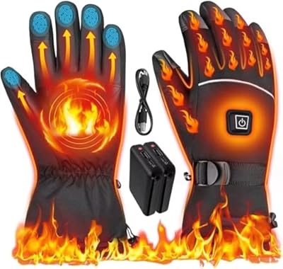 Heated Gloves for Men - Rechargeable Electric Battery Heated Gloves for Men and Women Touchscreen Winter Thermal Glove with 3 Heating Levels Waterproof Heated Gloves for Hunting?JRST-1?