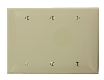 Leviton PJ33-I Midway Size High Impact Thermoplastic 3-Gang Blank Wallplate, Ivory