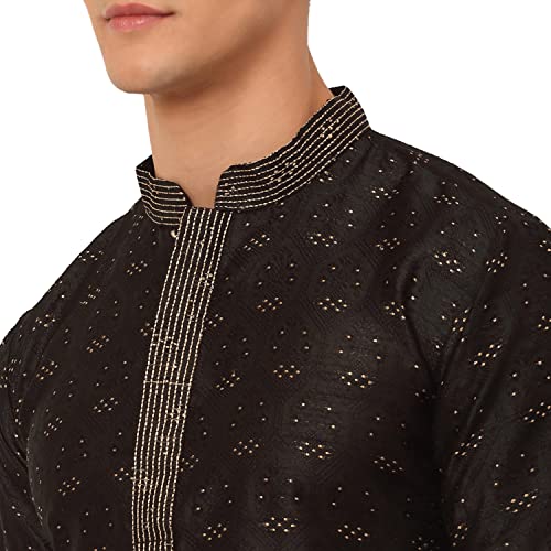 Image of Jompers Men's Silk Blend Floral Regular Kurta Pyjama Set