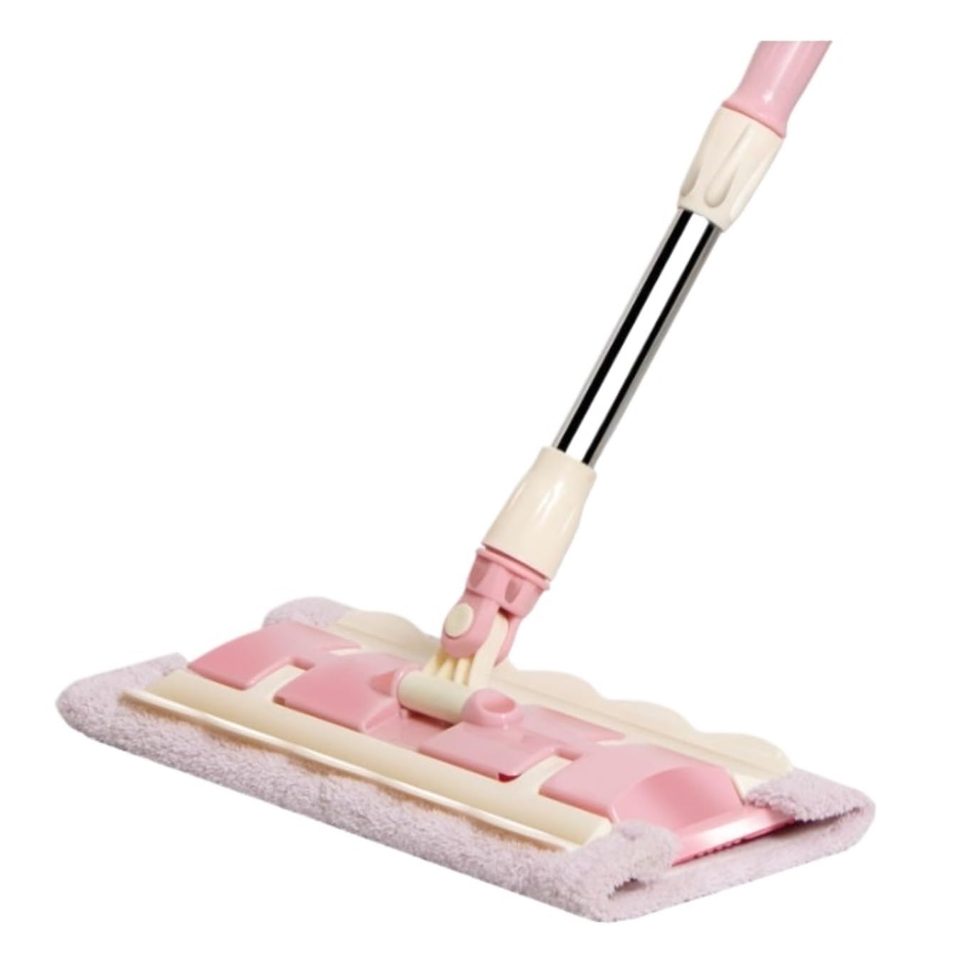 Fregona Mopa Limpieza Profesional con Fregona para Suelos De Madera, Laminados Y Baldosas con Mango Telescópico De Acero Inoxidable Mopas De Limpieza Suelos(Pink)