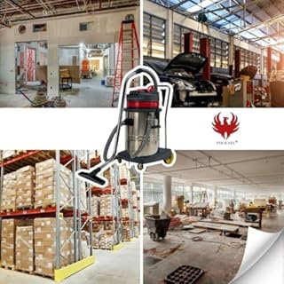 PHOENIX - Aspirateur eau et poussière 60L - Aspirateur chantier puissant 3000W réservoir inox - Idéal pour chantiers professionnels, nettoyage eau et poussière, Accessoires inclus câble 8m - 3 Moteurs