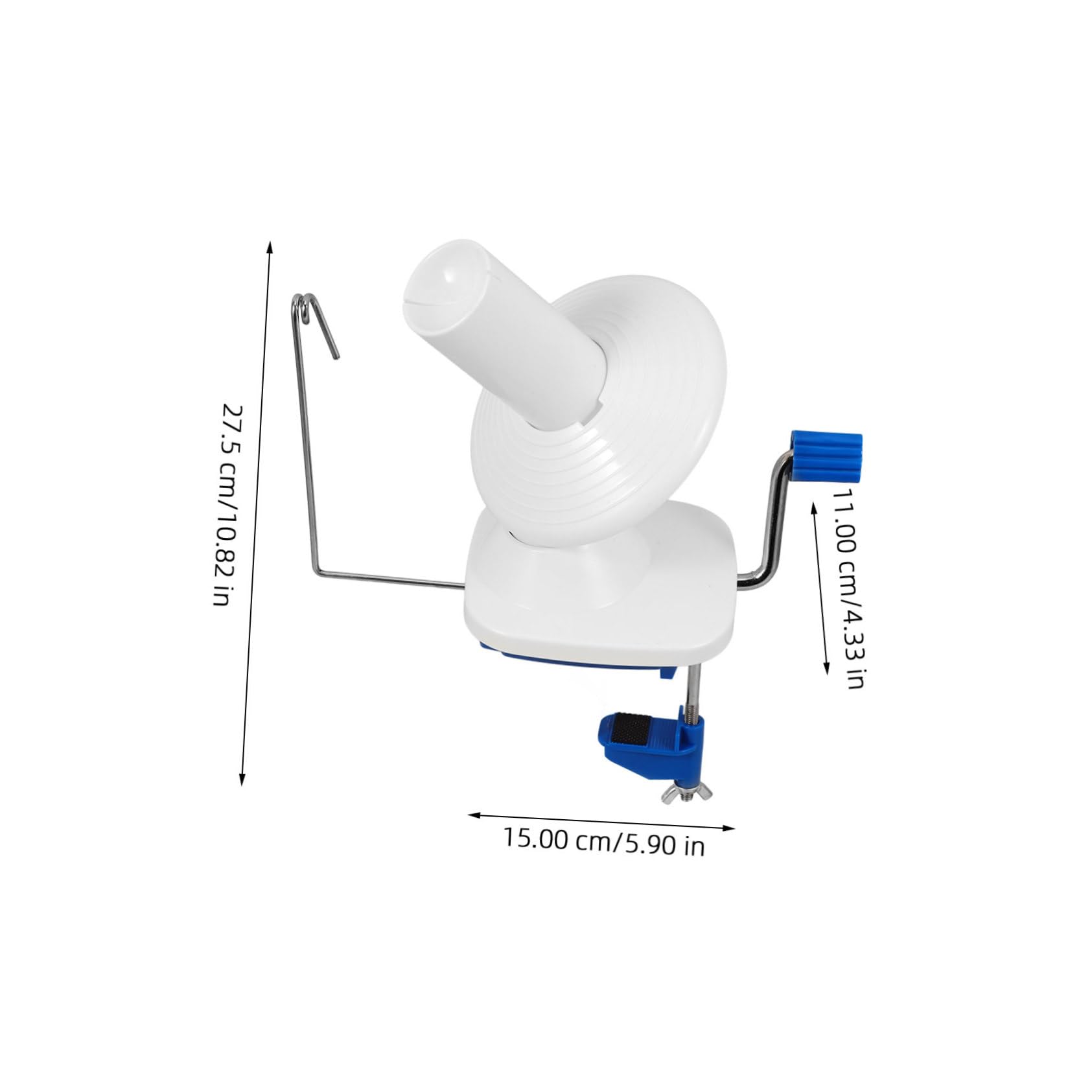 HOMSFOU Wool Winding Machine Wool Yarn Cone Ball Winder Operated Knitting Spinning Rotate Fiber Winders Yarn Winder for Crocheting Twist Yarn Spinner Crochet Yarn Bobbins Hand Blue