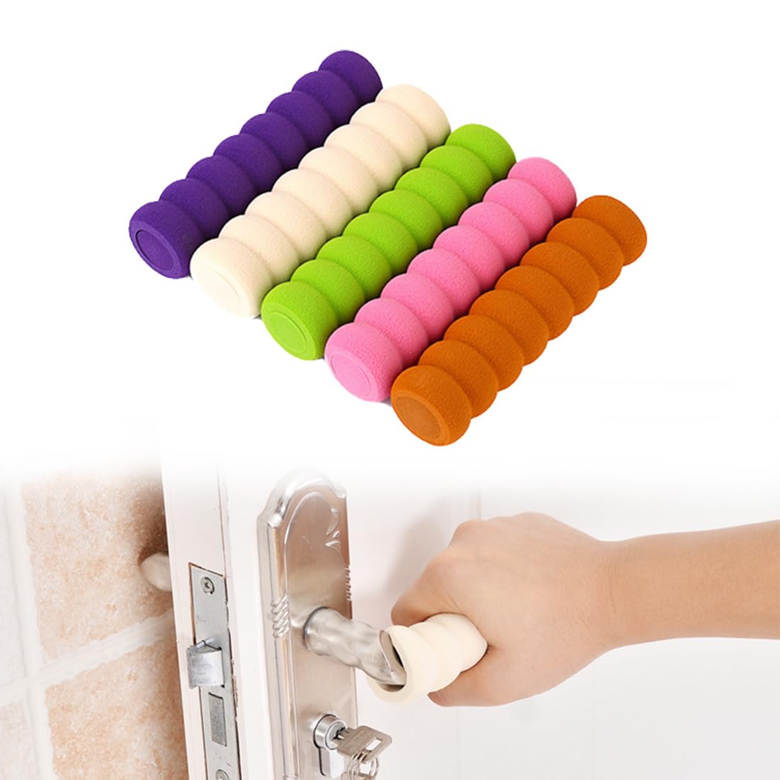 Door Handle Cover, 5 Pack, Door Handle Protectors, Children Safety Door Handle Protector, Door Handle Cover Foam, Soft Foam Kid Baby Safety Door Handle, Childrens Home Protection