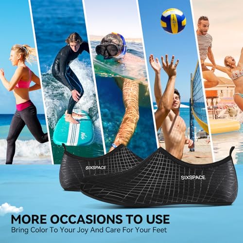 Image of Sixspace Water Shoes for Women Men Aqua Socks Swim Shower Beach Barefoot Pool Quick-Dry Non Slip Lake Surf