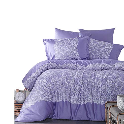 Biancheria da letto in raso 240 X 220 cm. Renda V1...