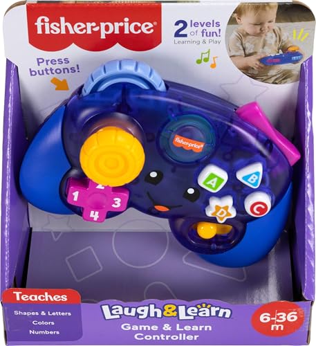 Image of Fisher-Price Laugh & Learn Game & Learn Controller, Purple | Pretend Game Controller, Video Game Activity with Lights & Music, Infants & Toddlers Ages 6+ Months