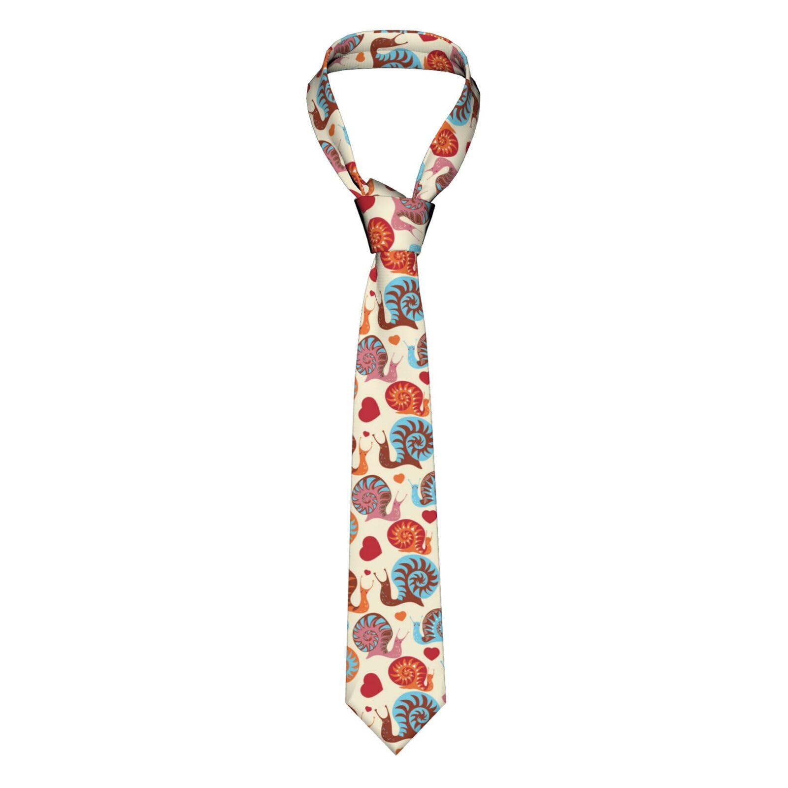 HAHAFU Cute Snail Men Ties Classic Silk Men'S Neckties,Formal Printed Neckties For Party Work Business Wedding