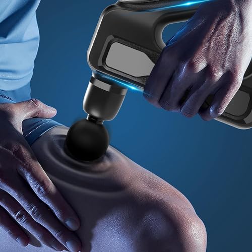 Image of ACU LIFE Blueidea 32 Speed Massage Gun with 8 Attachments | Type-C Charging Full Body Massager | Deep Tissue Muscle Massager for Pain Relief | Neck, Shoulder, Back, Foot Relaxation for Men & Women