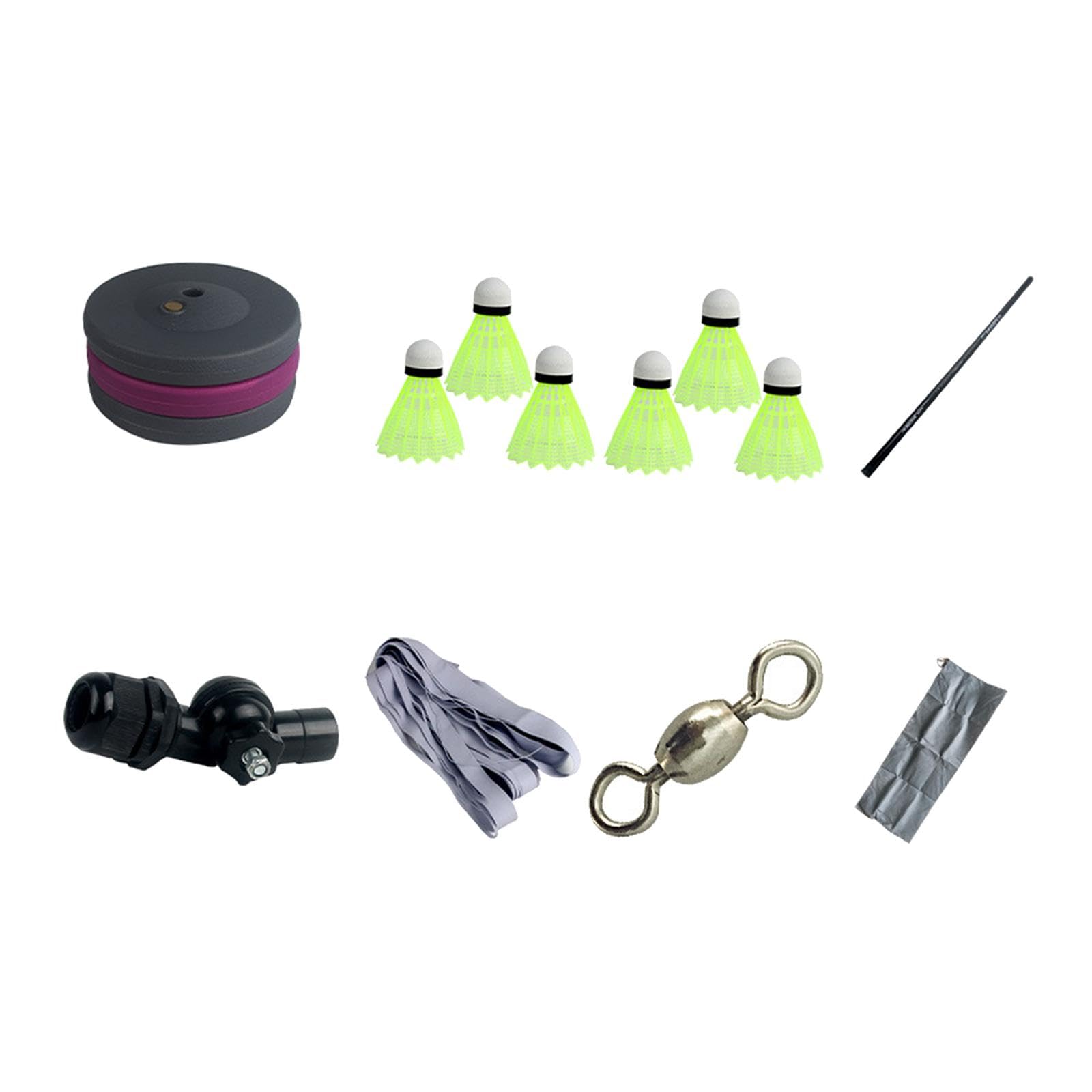 Yiju Badminton Training Kit, Sole Practice Trainer Aid, Self Study Practice Machine, Badminton Self Training Tool for Exerciser, 3.6m 6 Balls