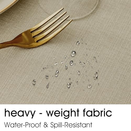 RUOYU Heavy Linen Blend Coffee Tablecloths - 86" x 55" Premium Solid Tablecloth Stain Resistant Waterproof Table Cover for Dining Kitchen Banquets and Buffet Soft and Thick Fabric Wrinkle Free by RUOYU - Used condition - Image 7