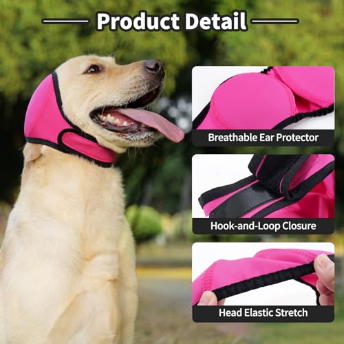 Image of LIANZIMAU Quiet Ears for Dogs Comfort Calming Hoodie Dog Ear Covers for Noise & Anxiety Relief Ear Wraps for Dog Adjustable Dogs Ear Muffs Noise Protection Firework,Grooming and Force Drying