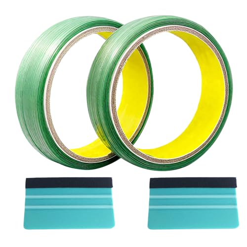 4PCS Auto Folien Werkzeug Set, 2× Kni‘feless Tape 5M，2×Abzieher，Auto Folien Schneidelineal, geeignet zum Schneiden von Car Wrapping Folie, Auto Folierung.
