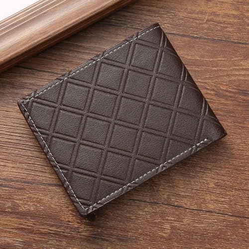 Mens Short Wallet Folding Small Money Bag PU Coin Purse Men(brown)4