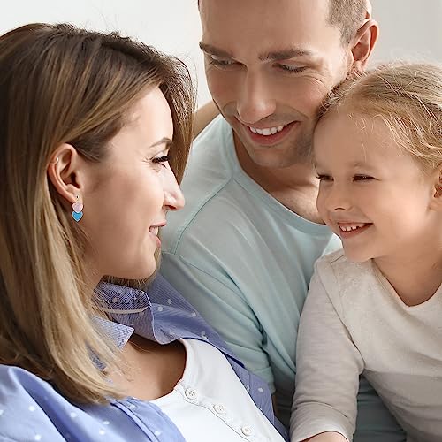 Blue Pink Earrings，Pregnant Women Dress T-Shirt Decorations，Gender Reveal Idea， Baby Shower Party， Mom Wife Gift – by ZouYee4