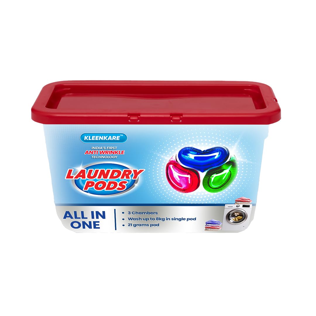 3 in 1 Smart Shot Laundry Pods | Detergent Tablets for Front & Top Load Machines | Tough Stain Removal, Anti-Wrinkle Care, Long-Lasting Freshness | 21g Pods – 8kg Load Capacity