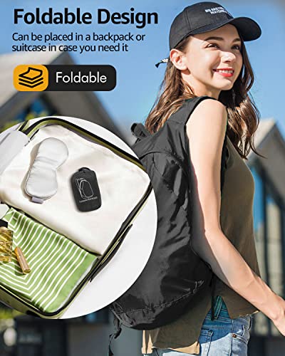 Mulisoft 30L Foldable Hiking Backpack, Lightwight Camping Backpack For Men & Women, Water-Resistant Travel Daypack, Multifunctional Black Backpack For Cycling Outdoor Sports #TOP1