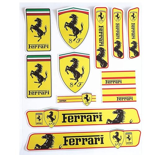 JLJTTBD Auto Emblema per all Ferrari Models, Logo Emblema Sticker Stemmi Badge, Auto Body Decorazioni Accessori