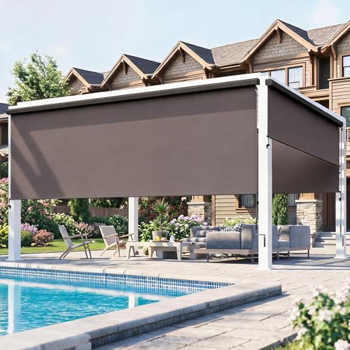 Wisteria Lane Integrated Outdoor Roller Shade 10' W x 8' H, Assembly Free...