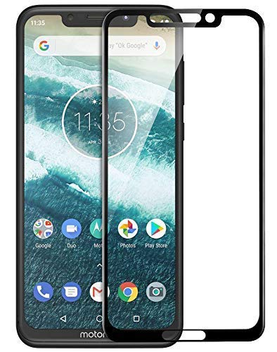 Image of Screen Protector for Motorola Moto One Power (Black) Tempered Glass Edge-to-Edge 6D Screen Guard With Installation Kit