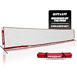 PowerNet Soccer Tennis 18 x 3 Net | Portable Instant | Indoor Outdoor | Metal Collapsible Base Weighted | Durable Vertical Bow Posts | Quick Setup Easy Folding Storage | 1 Net + 1 Carrying Bag | 18x3