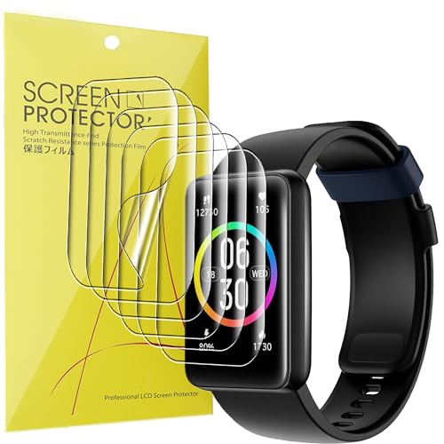 Lamshaw Compatible for KEEPONFIT IDB03 Fitness Tracker Screen Protector, [6 Pack] Full Coverage TPU Clear Film Compatible for KEEPONFIT IDB03 1.57