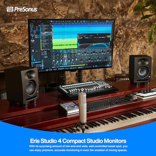 Image of PreSonus Eris Studio 4 4.5-inch High-Definition Professional Studio Monitor with Woven Composite LF Driver, 1 inch Silk-Dome HF Driver, EBM Waveguide, and Acoustic Tuning Controls - Single