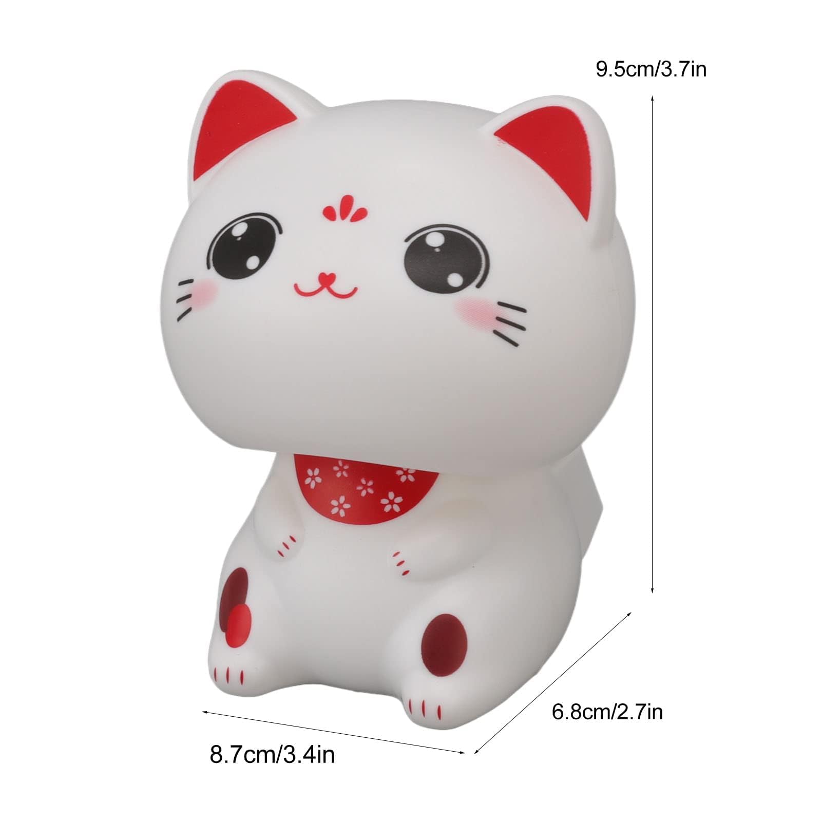 Simpatici gatti che accolgono buona fortuna, gatto in plastica che annuisce fortunatamente Bobble Head gatto che annuisce solare Decorazione per auto gatto che annuisce (with Large Eyes)