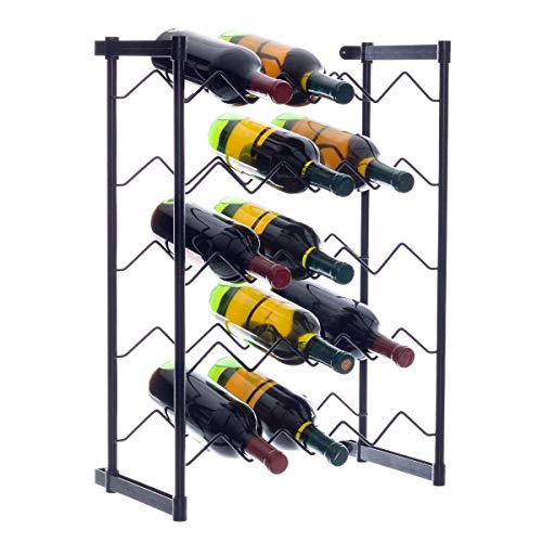 Garrafeiro Metaltru Preto Adega Suporte para 20 Garrafas
