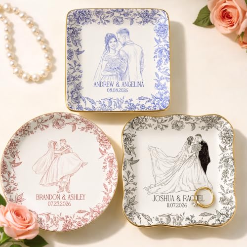 WANDER PRINTS Custom Photo Wedding Couple Personalized Ring Dish