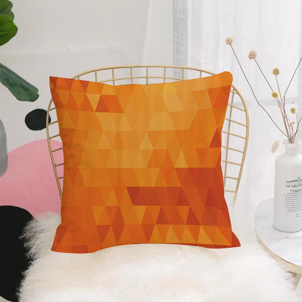 HYOSXW Cushion Cover,Throw Pillow Case Home Decorative for Living Room Bedroom Sofa Chair 16X16 Inch,Geometry, gradient triangle geometry, orange, modern abstract gradient texture,Pillowcase 40X40cm