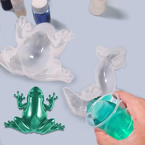 Miniatura 8 de AFUNTA 3D - Moldes de resina con forma de caracoles de lagarto de rana 3D, 3 piezas de moldes de resina epoxi realistas, para pared, escritorio,