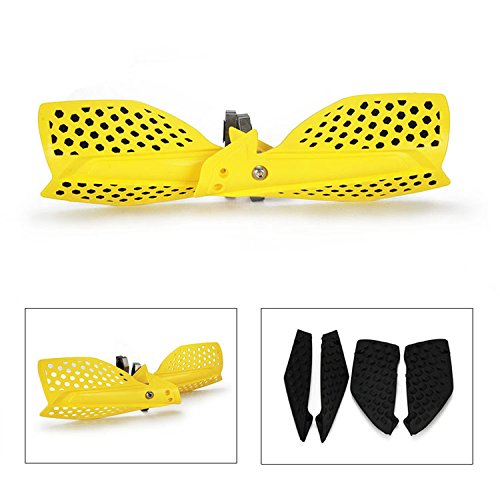 Image of Motorcycle Handguards Double Layer Protection 7 /8 inchand 11 /8 inchUniversal for RMZ450 DRZ125 DRZ400 RM85 RM125 DR650 Rally 500 Dirt Pit Bike ATV Off Road Motocross Yellow