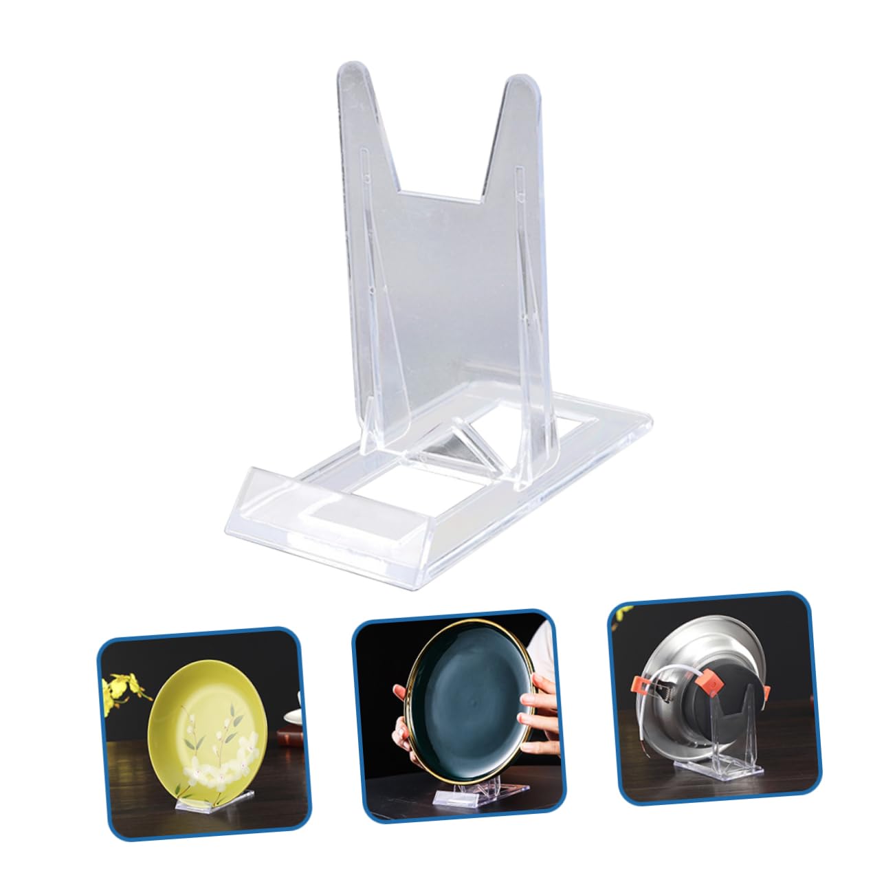 Uonlytech Présentoir de Cartes de Visite Réglable 20 Pièces en Plastique
