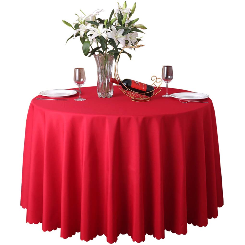 CIEEIN CIEHT Polyester Tablecloths Table cloth Tablecover Table Covers Round Hotels Restaurants Wedding Party Washable Simple Red 160cm