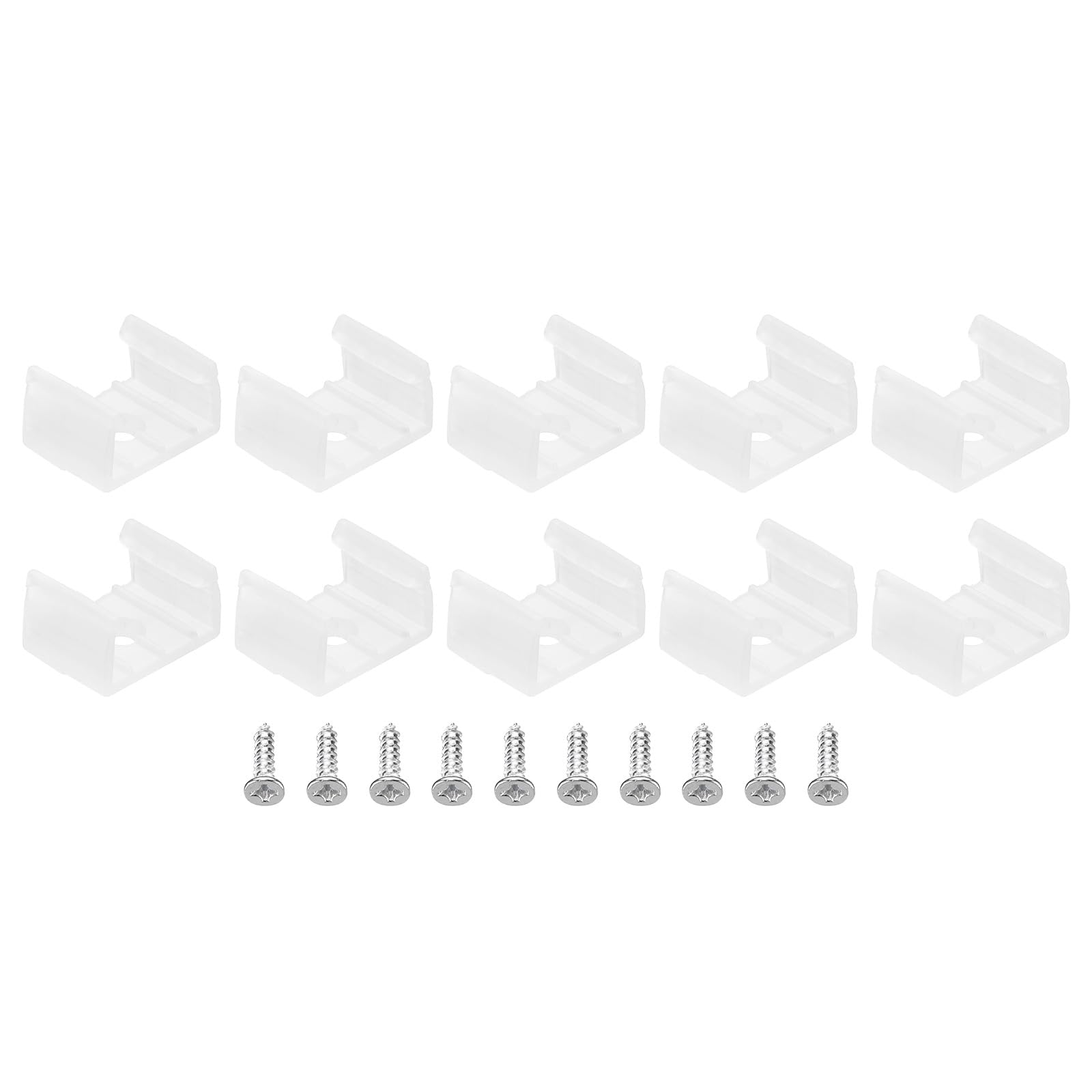 PATIKIL LED Strip Light Clips, 40 Pack Mounting Bracket Fixing Clips Plastic Clamp Holder with Screws for 11.5mm-12.4mm Neon RGB Light Cable Ribbon 25mm Clear — Amazon image 10
