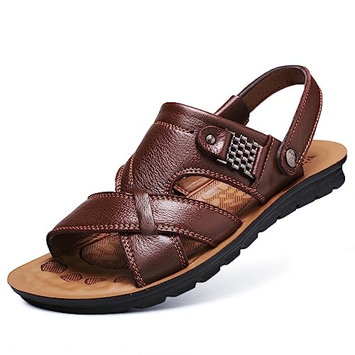 Men's Breathable Sports Sandals,Lightweight PU Leather Summer Orthopedic Hiking Slides Athletic for Men, Comfort Open Toe Outdoor Beach Walking Sneakers Shoes
