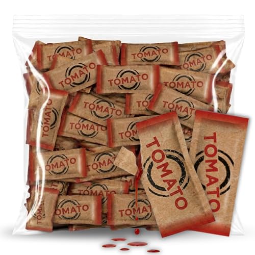 Ketchup Sachets 50 Pack Convenient Single-Serve Tomato Sauce Sachets for Picnics BBQs Travel & Events - Easy to Carry Tomato Sauce Pouches