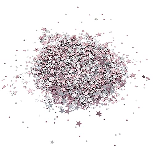 Oblique Unique® Konfetti Sterne Silber Rosé ca. 300 Stk. Stern Streu...