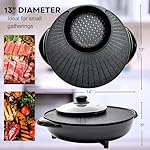 OVENTE Electric Hot Pot and Grill Combo, 2-in-1 Portable Countertop Cooker with Temperature Control Perfect for Korean BBQ, Shabu Shabu and Soup with Free Strainer, Chopsticks and Tong, Black GH10133B - Image 5