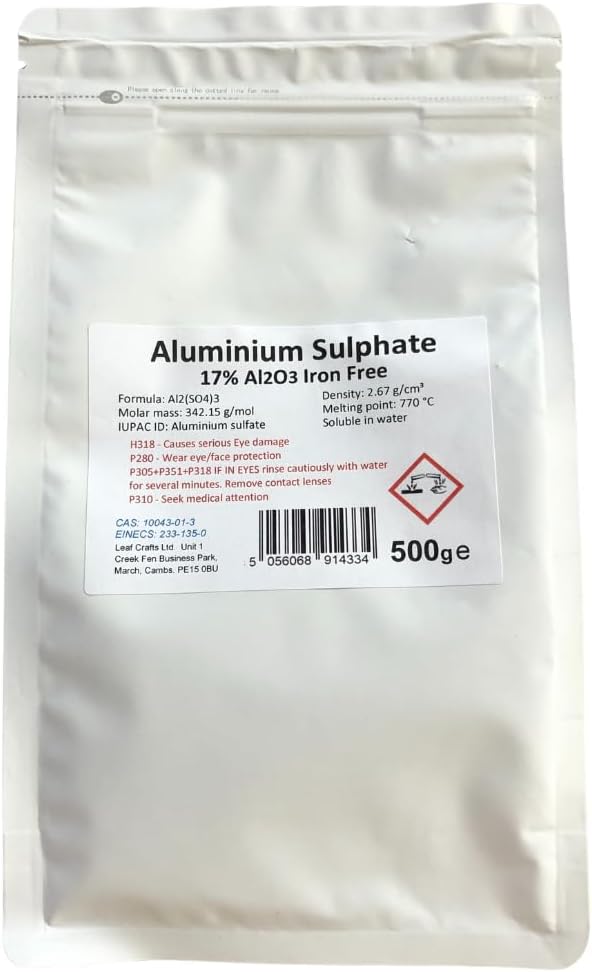 HDmirrorR 500g of Aluminium Sulphate Al2(S04) 3 Iron Free * Mordant/Purifier/PH reducer
