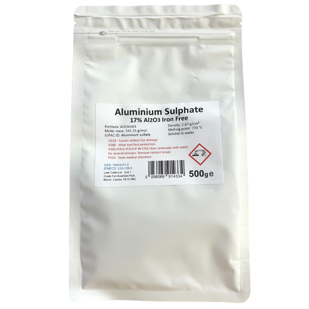 HDmirrorR 500g of Aluminium Sulphate Al2(S04) 3 Iron Free * Mordant/Purifier/PH reducer