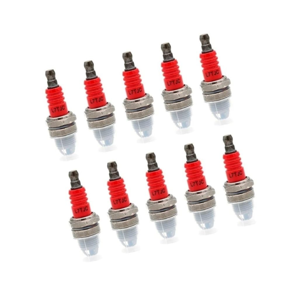Lot de 10 Bougies d'allumage L7TJC compatibles avec Les tronçonneuses et Les débroussailleuses.