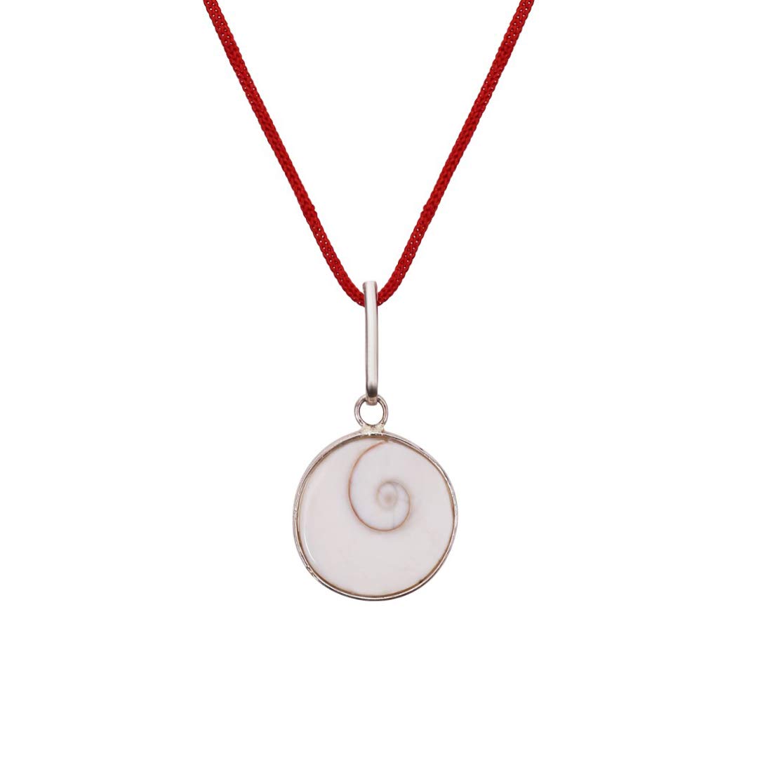 FOBHIYAUnisex 100% Natural & Real Gomti Chakra Stone Locket in Alloy Pendant for Men and Women, Silver gomati Chakra Pendant for najar dosh nivaran, Made in India Best for Gifting