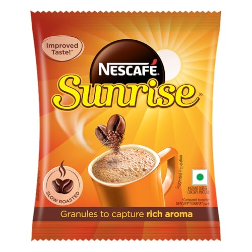 Image of Sunrise Instant Coffee Powder by Nescafe | Rich Taste & Aroma For The Perfect Start To Your Day | Coffee Chicory Mix | 500g Pouch fine blend coffee [60%] & chicory [40%]